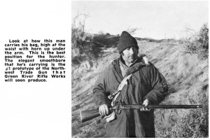 Greg Roberts with prototype NW Trade Gun, Mar 75 Muzzle Blasts