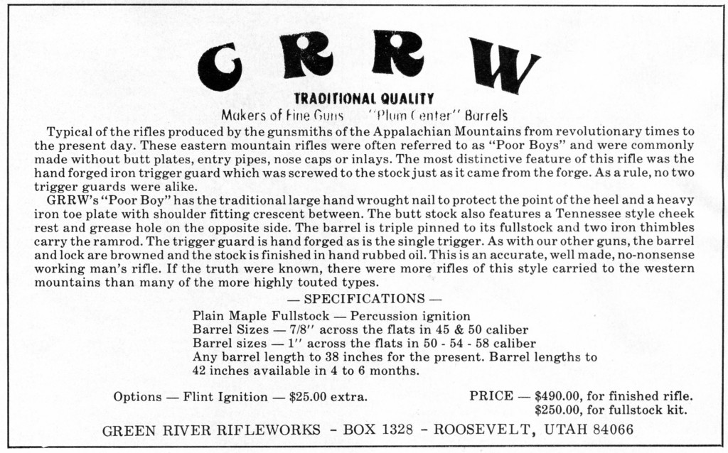 GRRW ad in May-June 1977 Muzzleloader mag