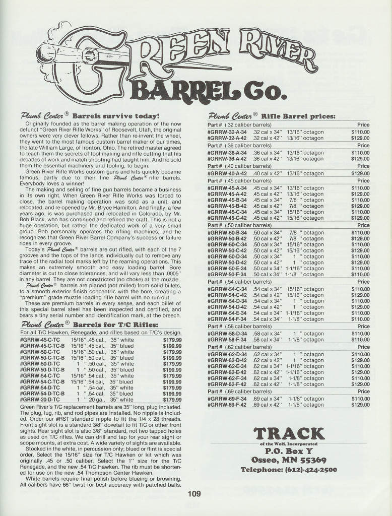 Green River Barrel Co products in 1986 TOTW Catalog No 11