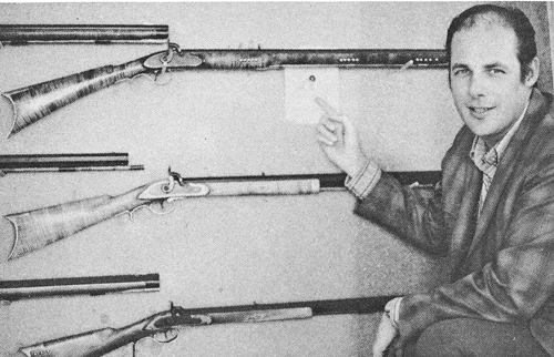 Doc White with GRRW rifles 1975 prototype Leman Indian Rifle