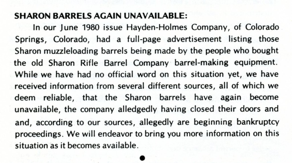 Sharon Barrel Co 2nd bankruptcy